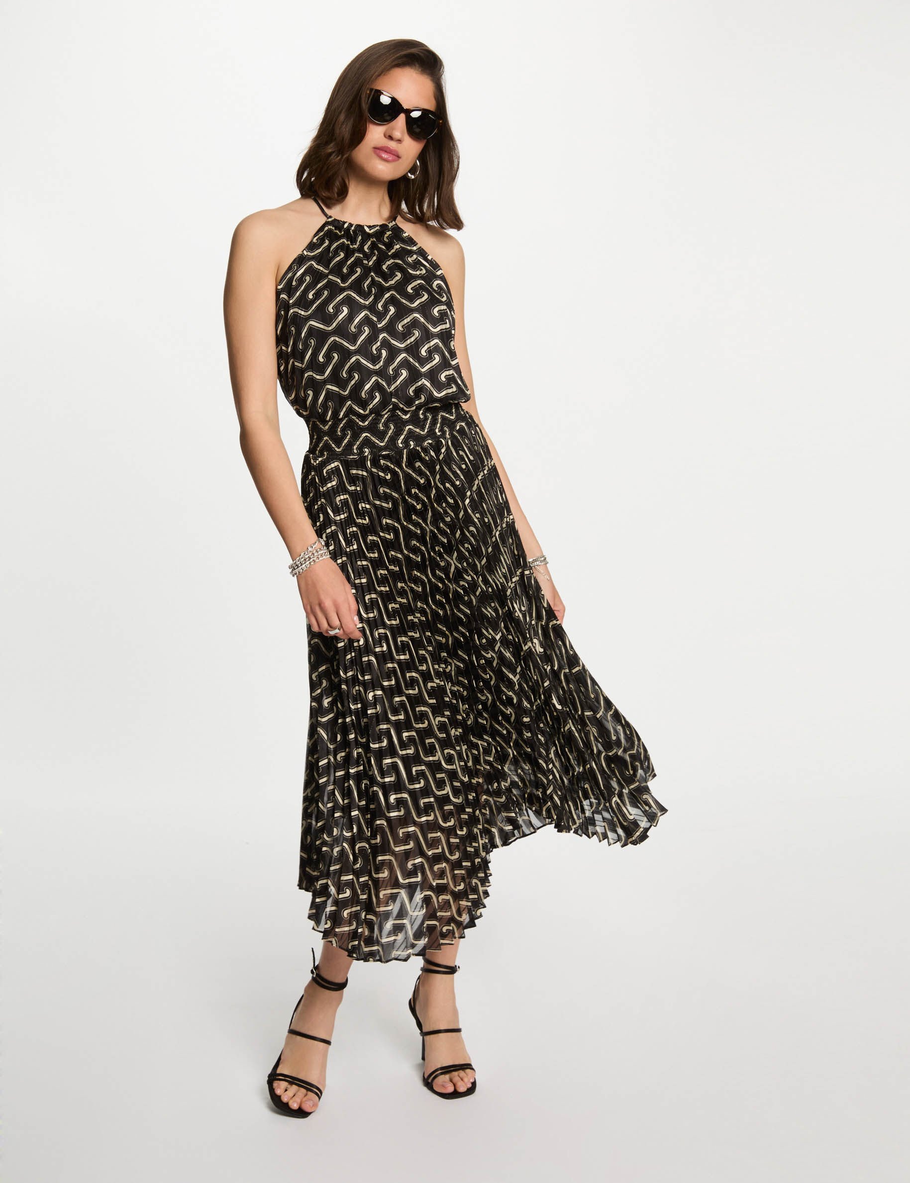 Robe longue évasée imprimée - Morgan - Modalova