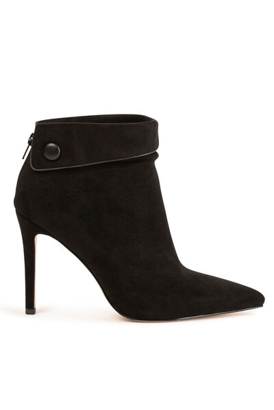 Bottines à talons aiguilles avec revers noir femme