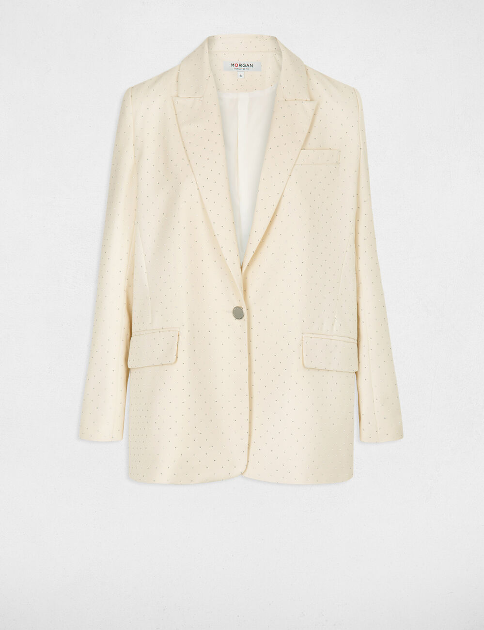 Blazer droit à strass vanille femme