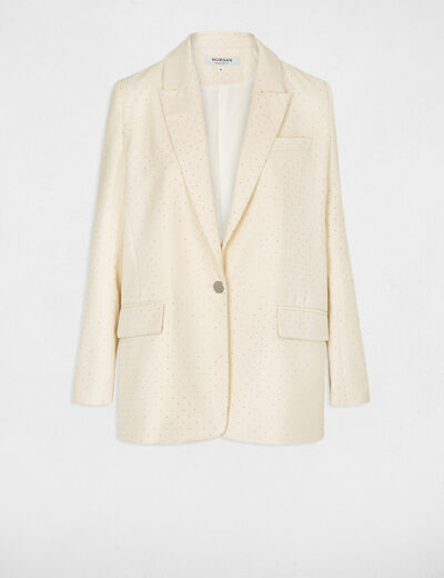 Blazer droit à strass vanille femme