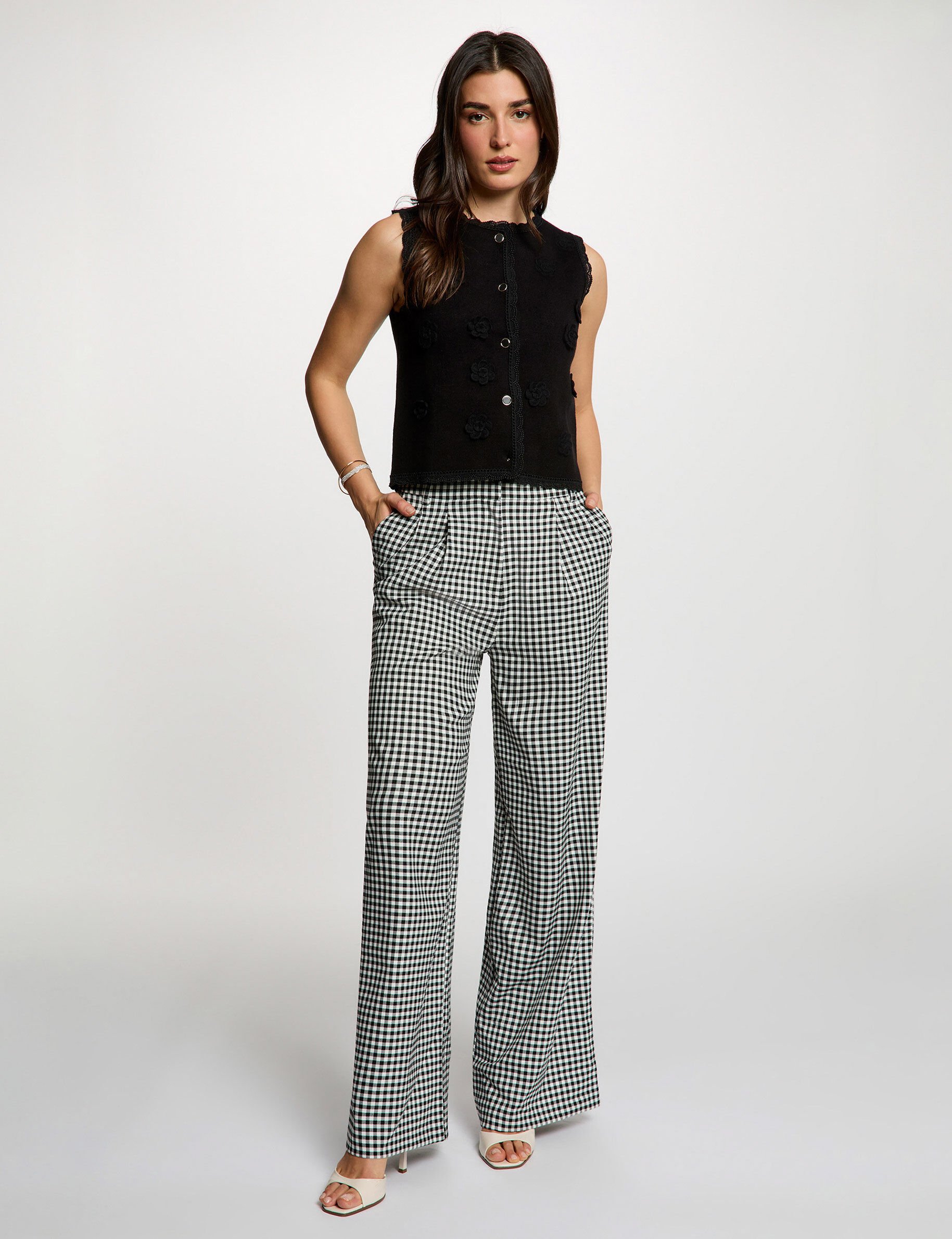 Pantalon large à plis femme