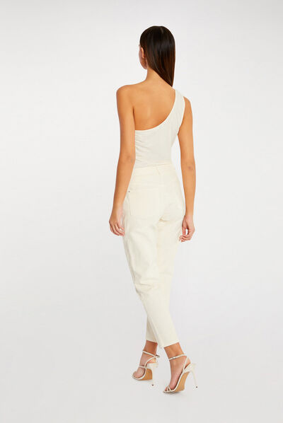 Pantalon droit  ecru moyen femme