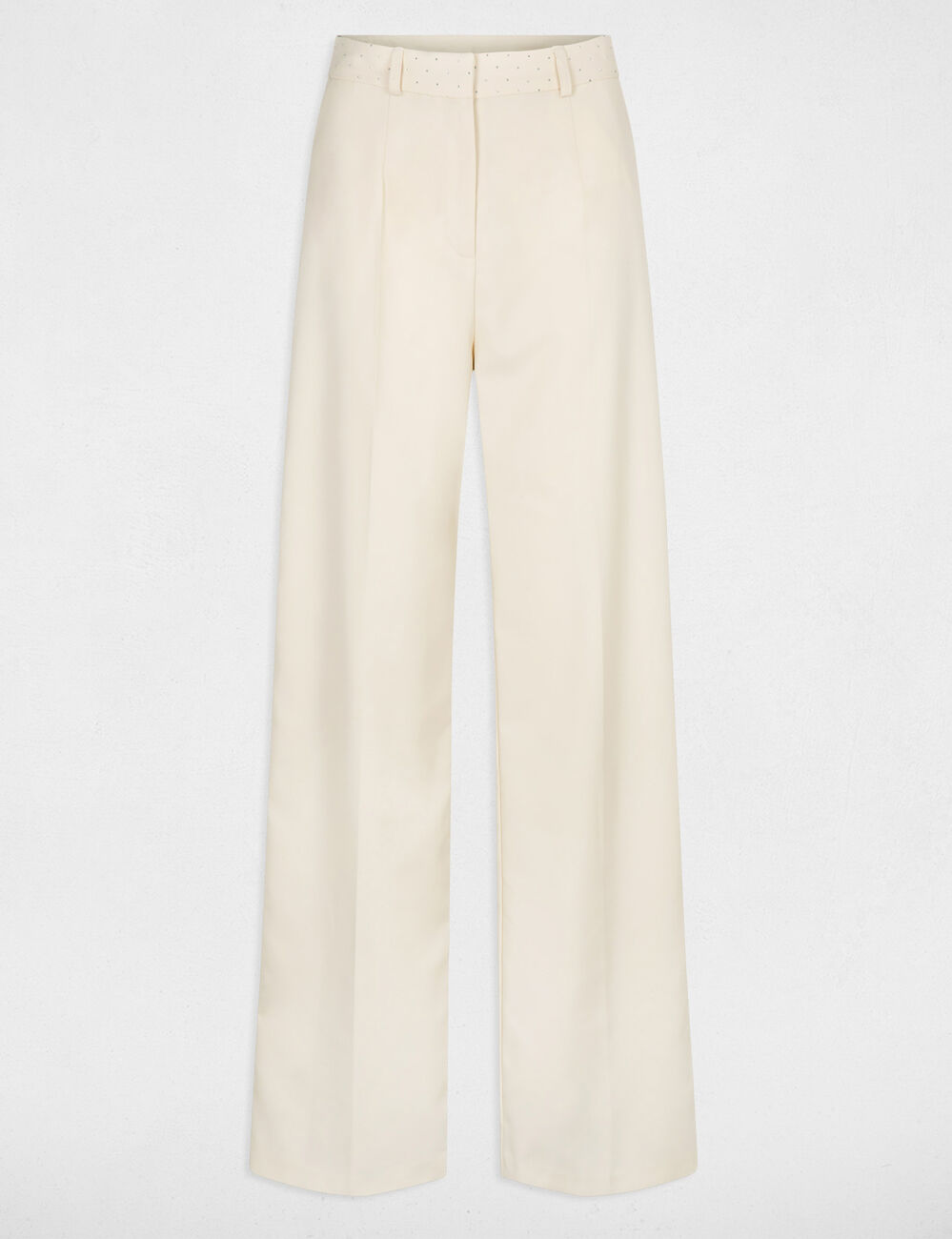 Pantalon ajusté à strass vanille femme