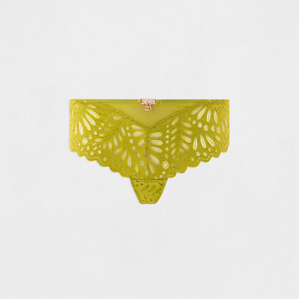 Shorty en dentelle vert femme
