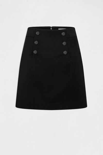 Jupe droite à pont noir femme