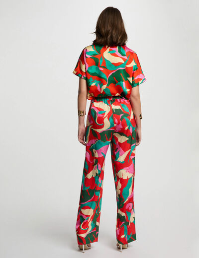 Chemise manches courtes multicolore femme