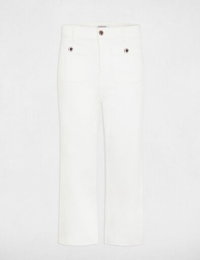 pantalon jambe large 78eme ivoire femme Pantalon jambe large 7/8ème ivoire femme