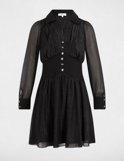 Robe fluide &eacute;vas&eacute;e noir femme