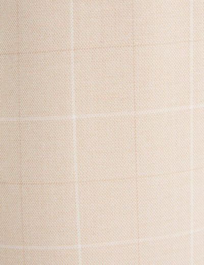 Pantalon droit taille haute beige femme