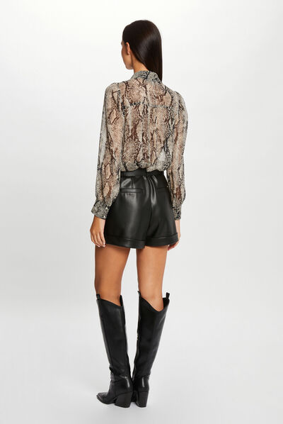 Chemise manches longues imprimé python multico femme