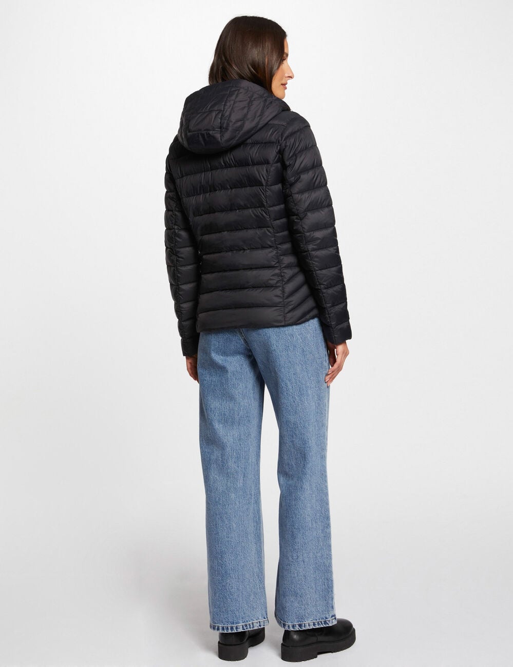 Doudoune col montant noir femme