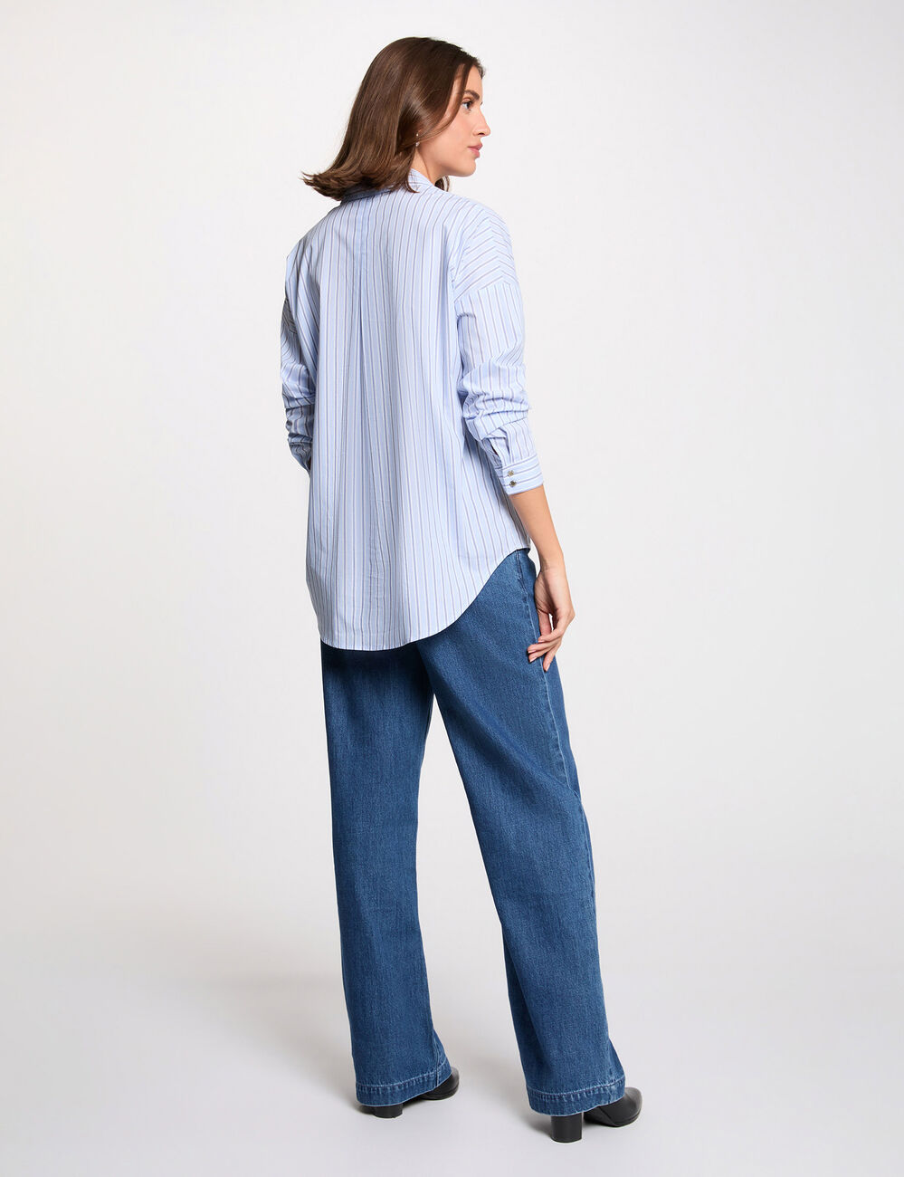Chemise oversize ray&eacute;e multicolore femme