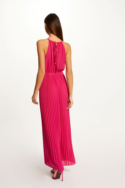 Combinaison large plissée rose fonce femme