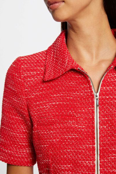 Robe cintrée zippée manches courtes multico femme