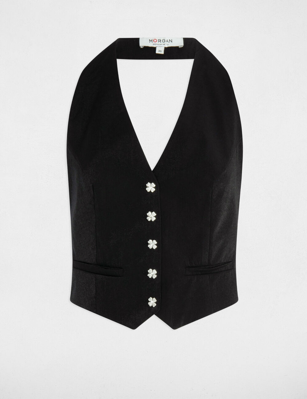 Gilet sans manches noir femme