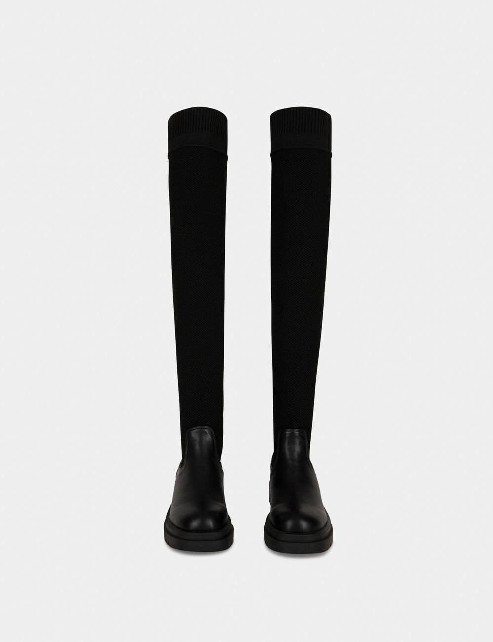 Bottes cuissardes chaussettes noir femme