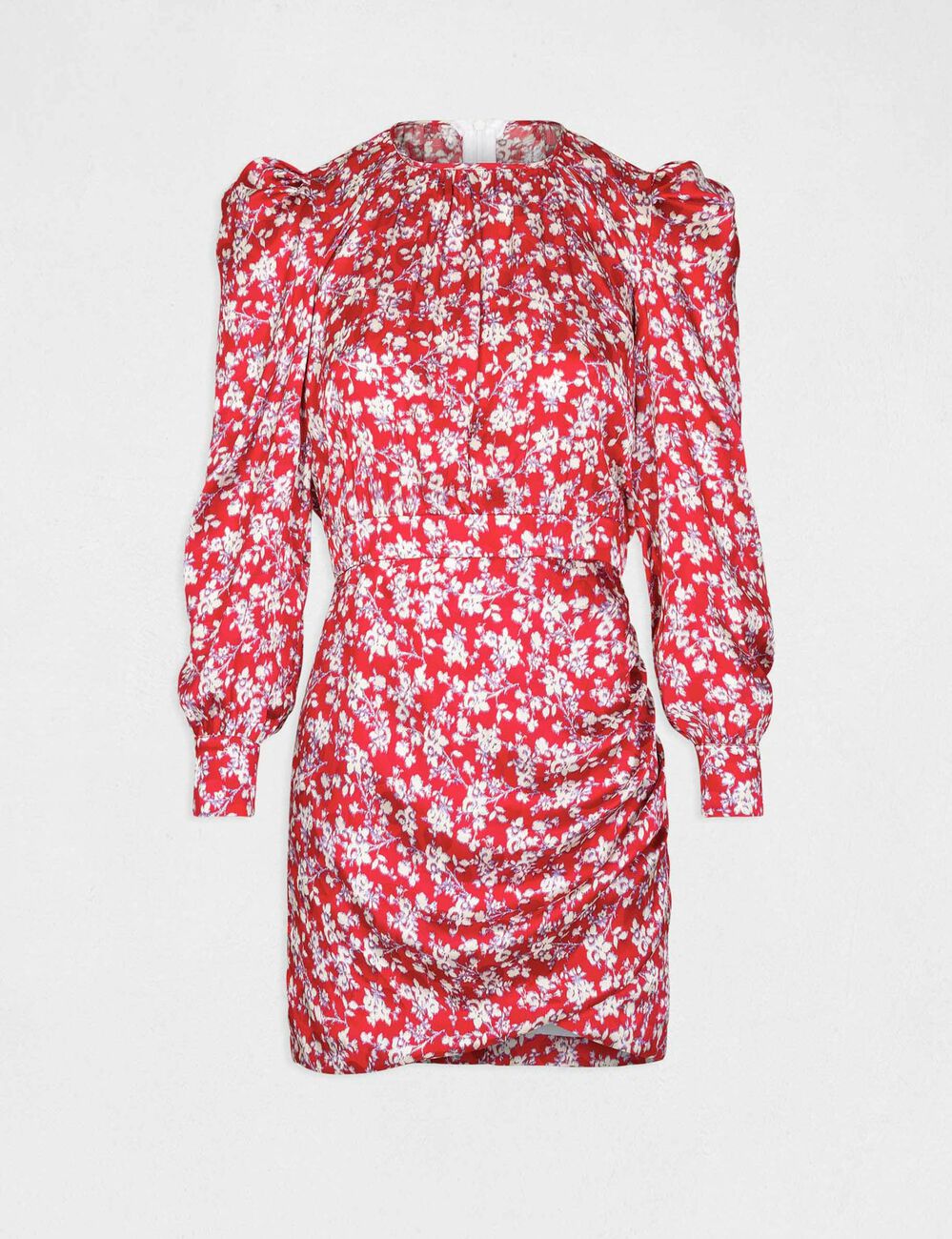 Robe cintr&eacute;e drap&eacute;e imprim&eacute; floral multico femme