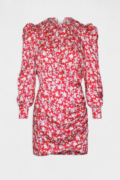Robe cintrée drapée imprimé floral multico femme