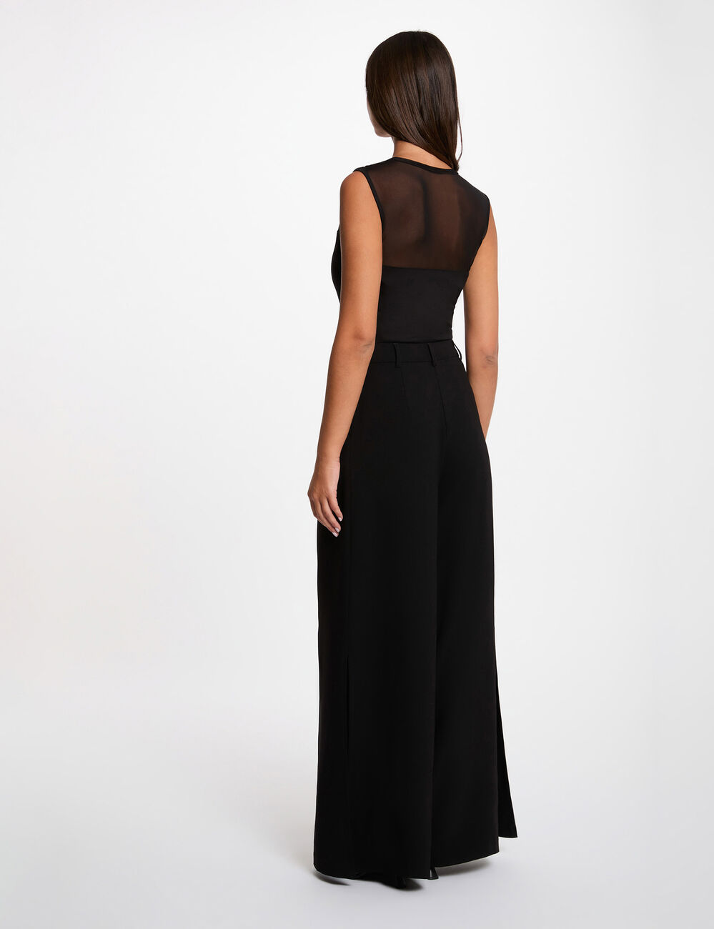 D&eacute;bardeur col rond noir femme