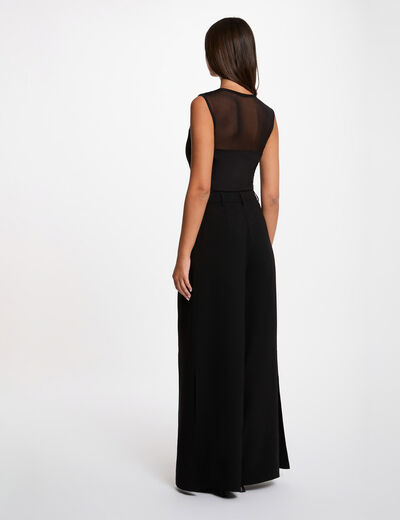 D&eacute;bardeur col rond noir femme