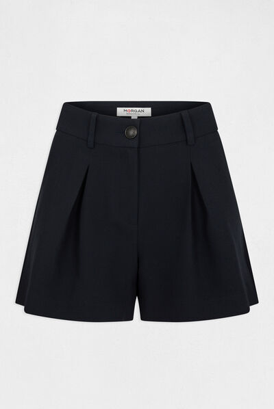 Short city ample avec pinces marine femme