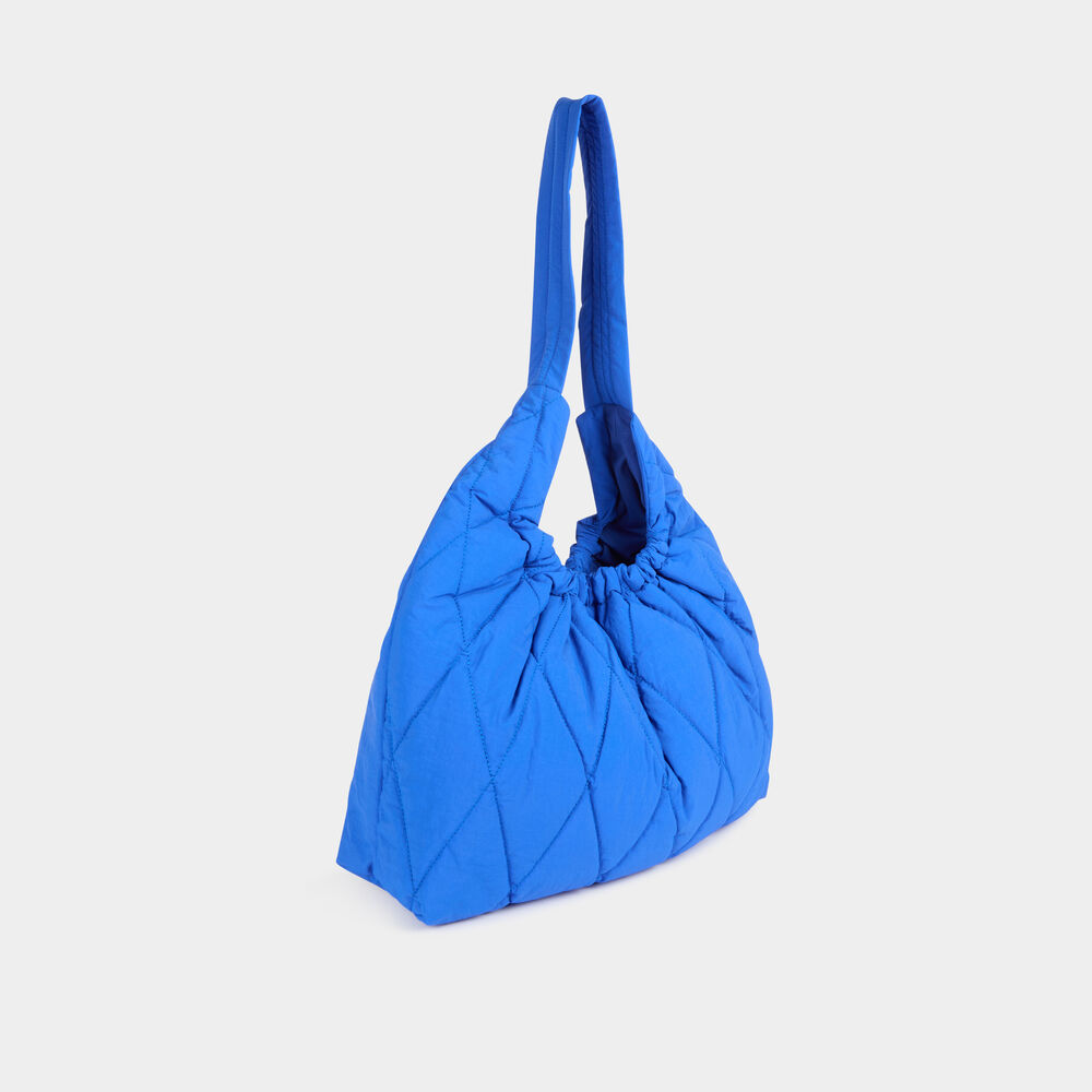 Sac matelass&eacute; port&eacute;-&eacute;paule bleu femme