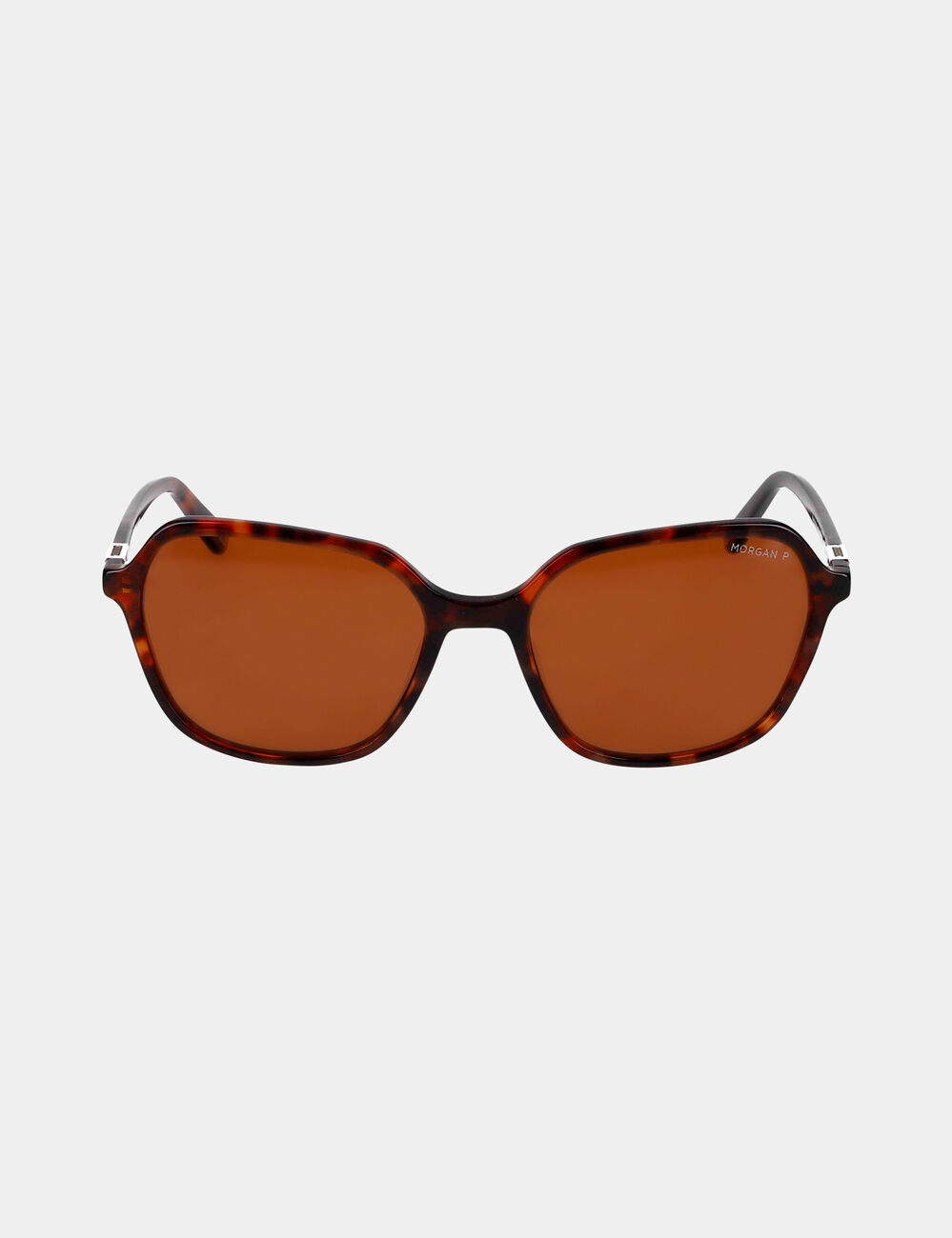 Lunettes de soleil hexagone marron femme