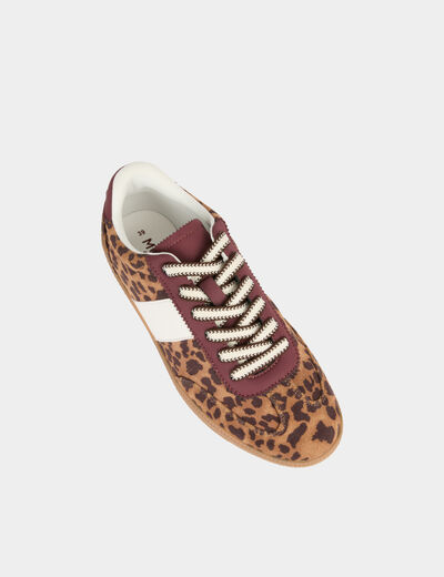Basket similicuir leopard multicolore femme