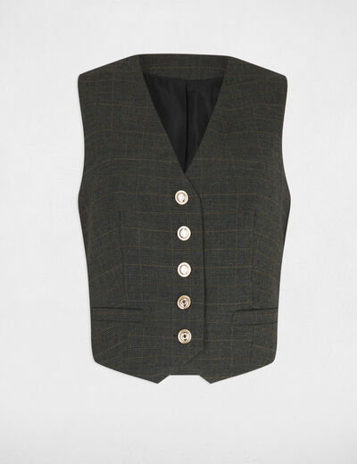 Gilet sans manches ajust&eacute; gris moyen femme