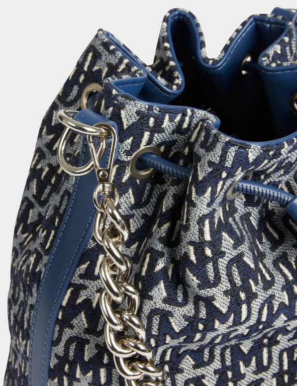 sac seau imprime monogramme denim stone femme Sac seau imprimé monogramme denim stone femme