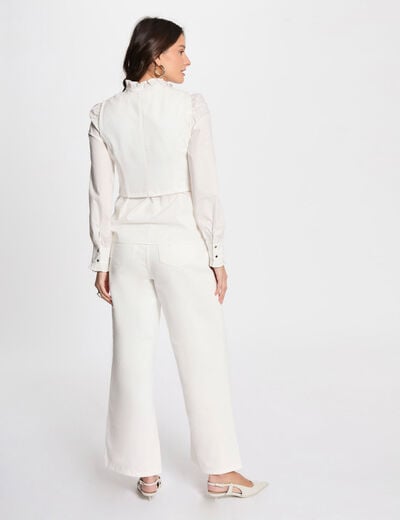 Veston sans manches jean blanc femme