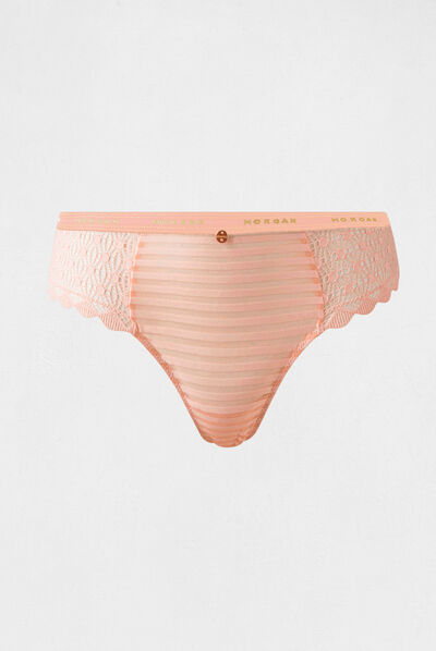 Shorty dentelle rose femme
