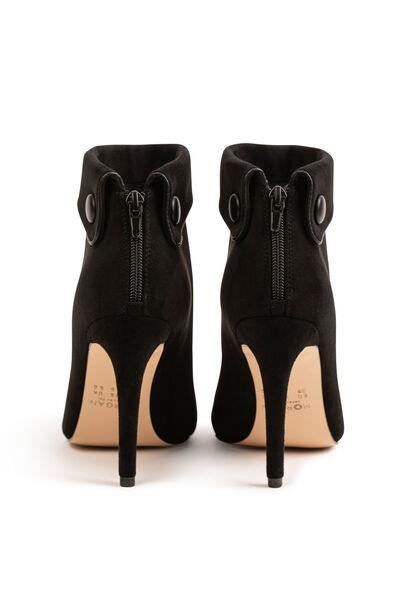 Bottines à talons aiguilles avec revers noir femme