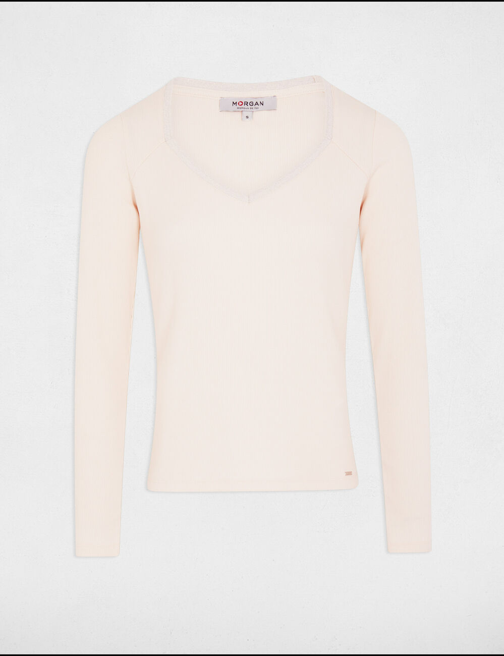 T-shirt manches longues ivoire femme