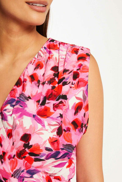 Combinaison jambe large imprimé floral multico femme