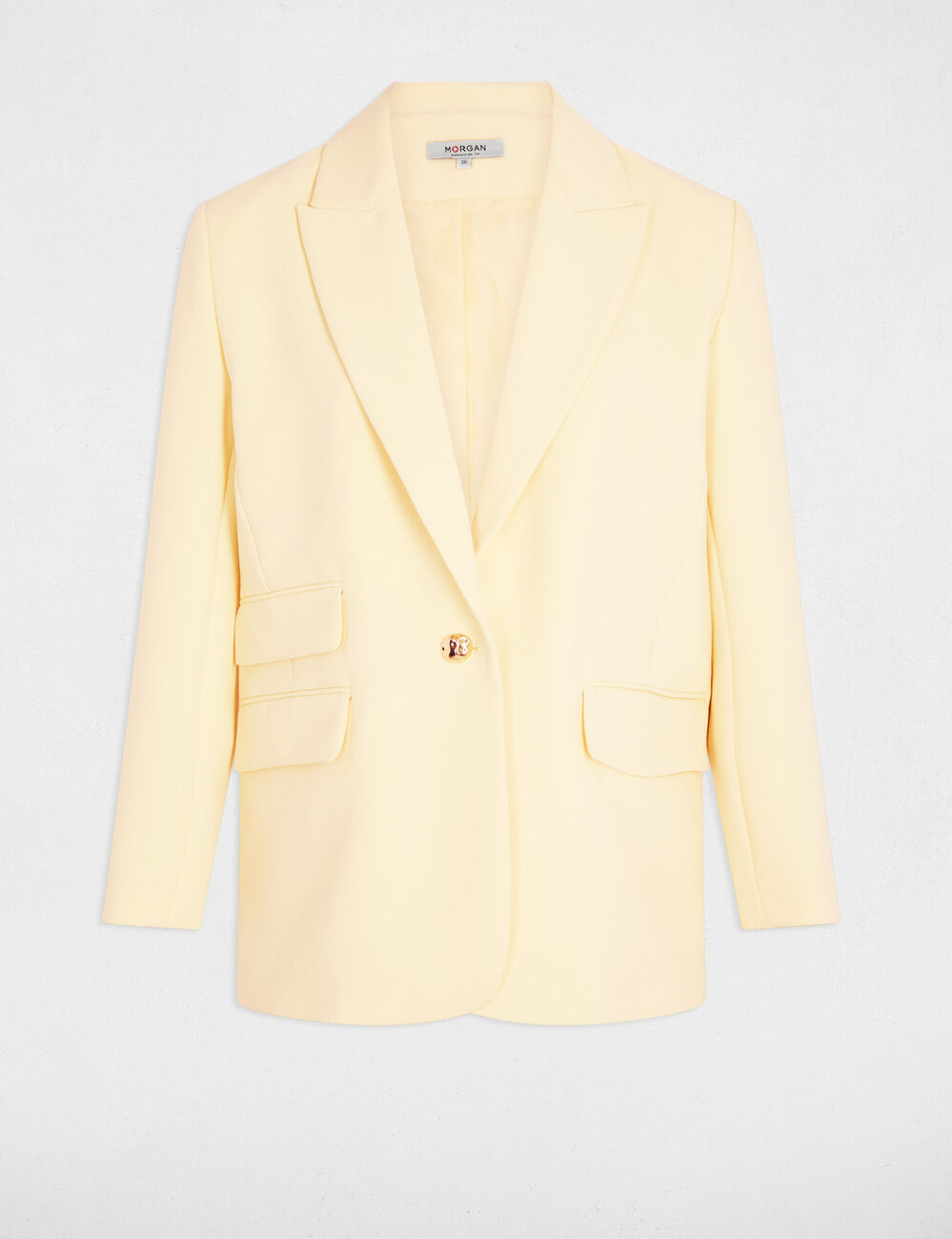 Veste blazer jaune pastel femme