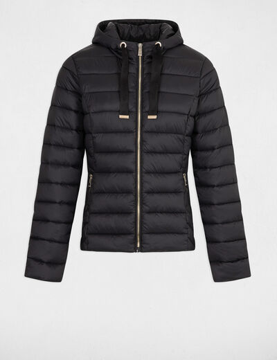 Doudoune col montant noir femme