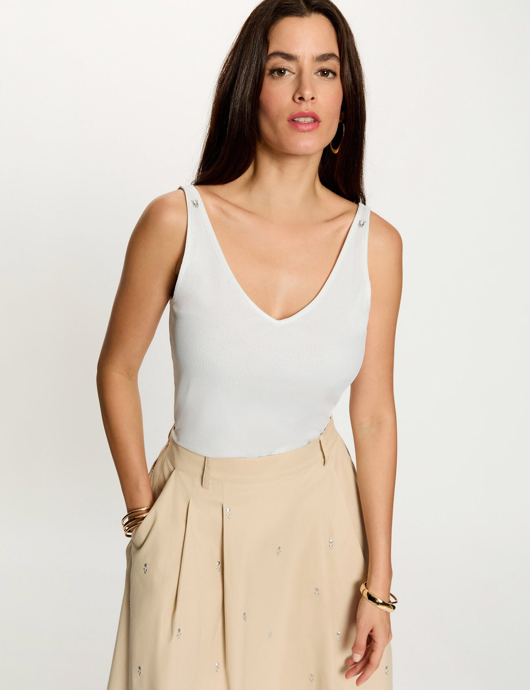 Débardeur col v femme