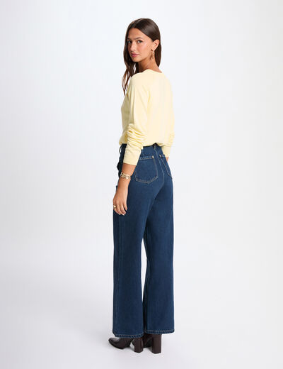Pull fin ajust&eacute; jaune clair femme