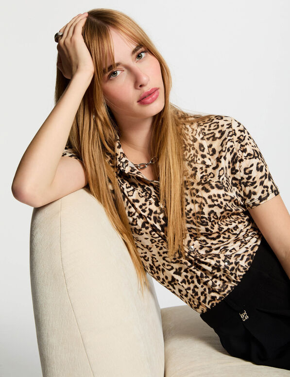 T-shirt manches courtes multicolore femme