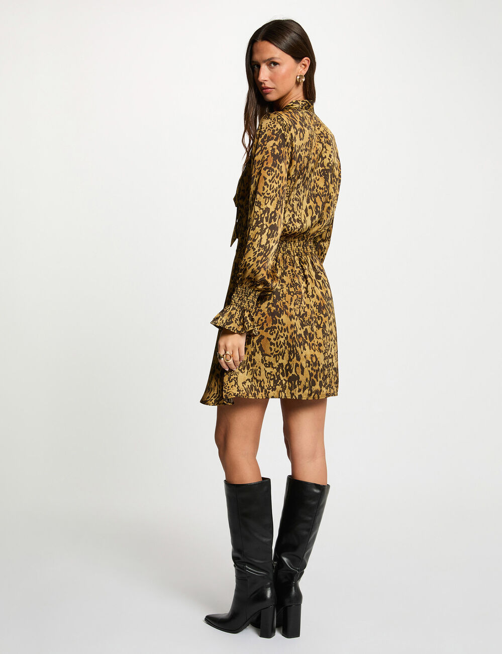 Robe courte satin&eacute;e multicolore femme