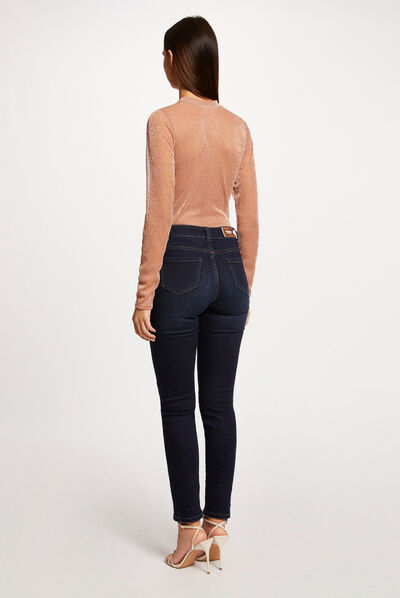 T-shirt manches longues à fronces vieux rose femme