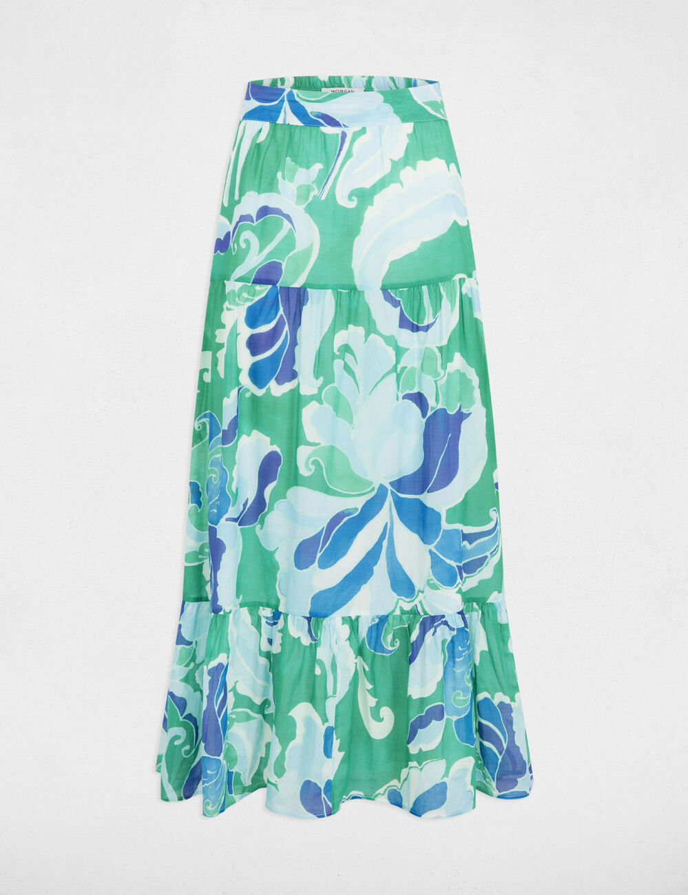 Jupe longue imprim&eacute;e multicolore femme