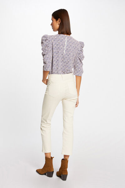 Pantalon droit 7/8ème ivoire femme