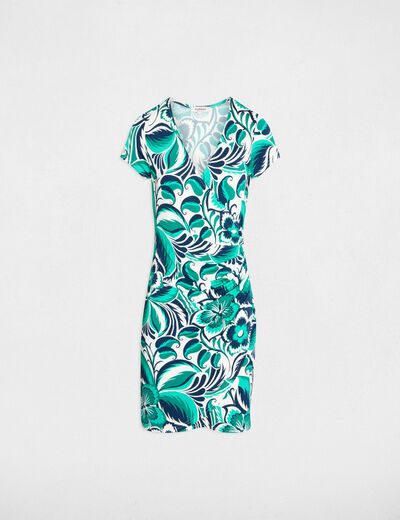 Robe courte cache coeur multicolore femme