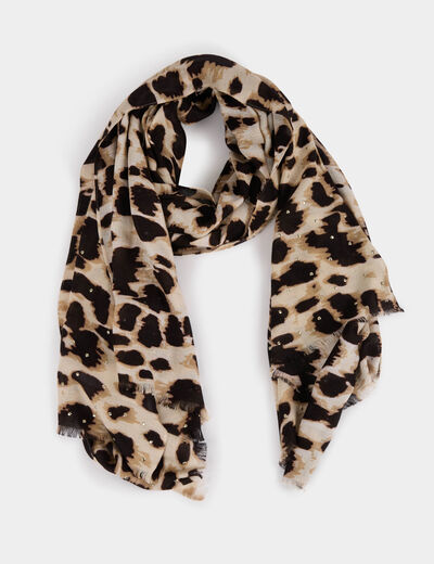 Foulard imprimé léopard multicolore femme