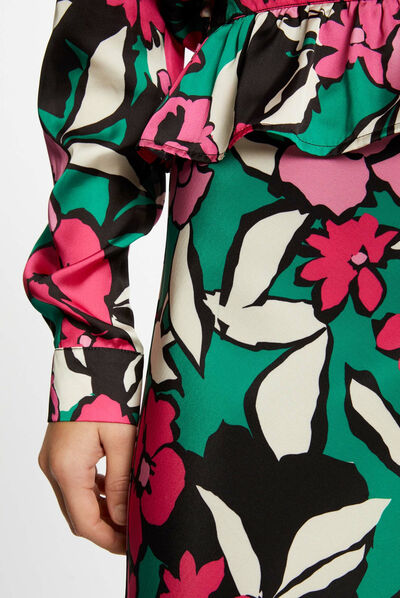 Jupe trapèze imprimé floral multico femme