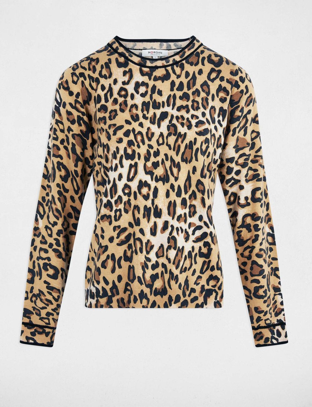 Pull ajust&eacute; imprim&eacute; sable femme