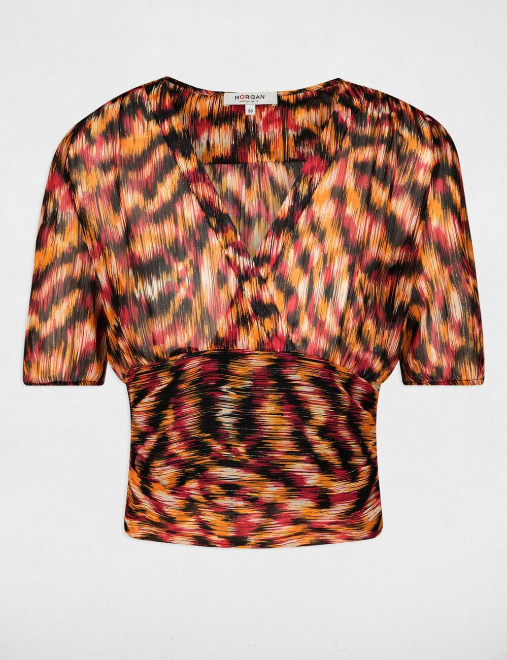 Blouse manches courtes imprimé multico femme