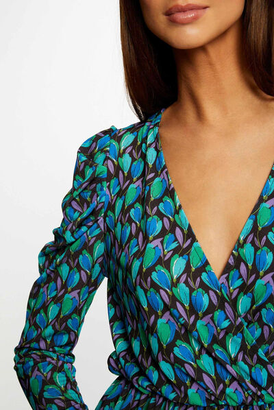 Robe droite imprimé floral multico femme